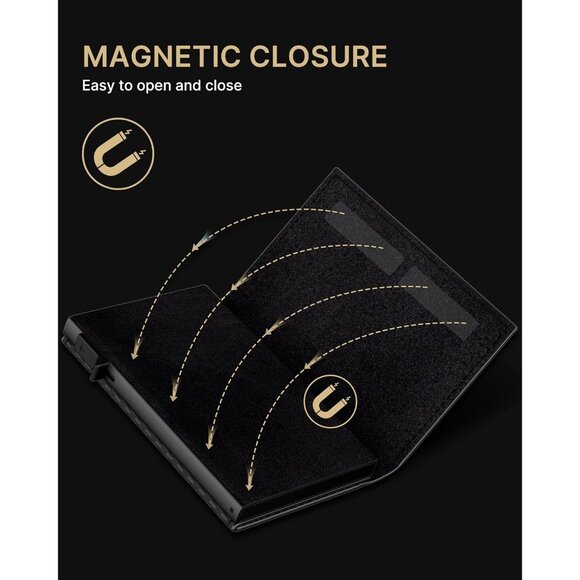 Mens Wallet Card Holder: Pop Up Aluminum Case, Genuine Leather, Smart, RFID - Picture 10 of 12